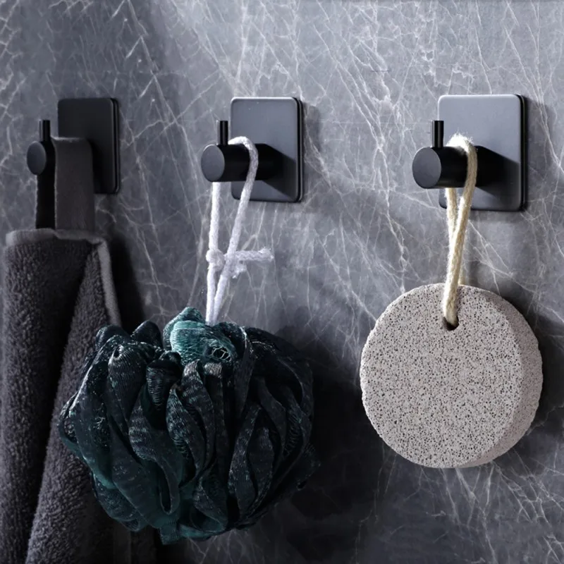 Gold Black Silver Decorative Hooks Round Metal Coat Hook Self Adhesive Key Towel Wall Hook For Bathroom Kitchen