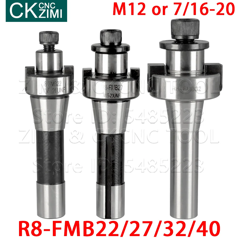 R8 FMB22 FMB27 FMB32 FMB40 M12 7/16 R8 FMB Milling Cutter tools Holder Face milling cutter shank extension milling machine shank