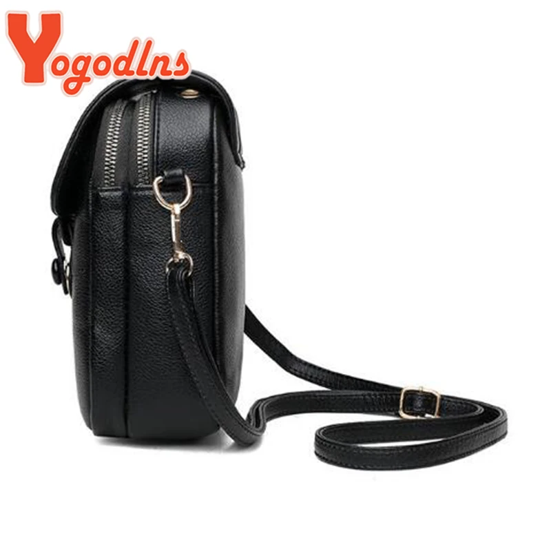 Simple Shoulder Bag for Women PU Leather Crossbody Bag Multi-layer Messenger Handbag and Purse Flap Phone Bag Bolsa sac