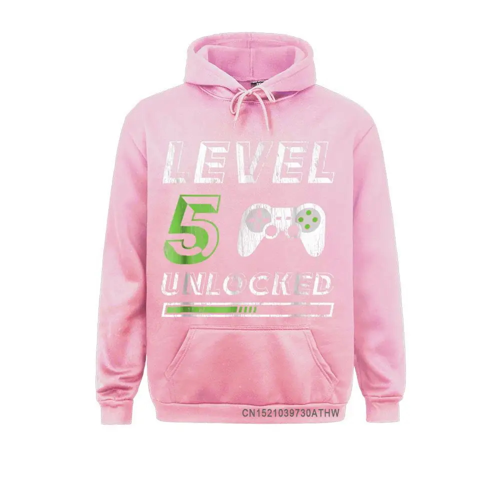 Level 5 Unlocked 5 Year Old Gamer Funny Birthday Hooded Tops Men Sweatshirts Family Camisa Women Hoodies Hoods Autumn