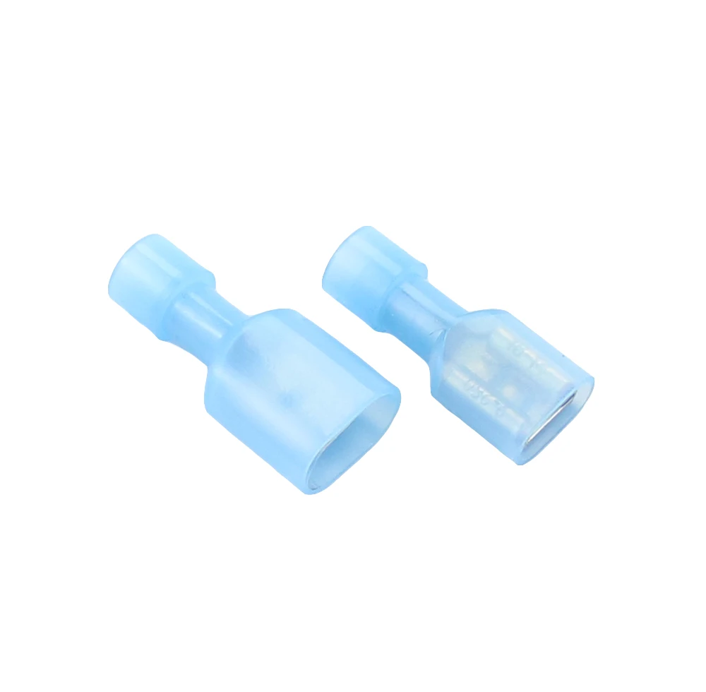 FDFN2-250 MDFN2-250 transparent Blue Fully Insulated Spade Electrical Crimp Connectors- Mixed Male & Female