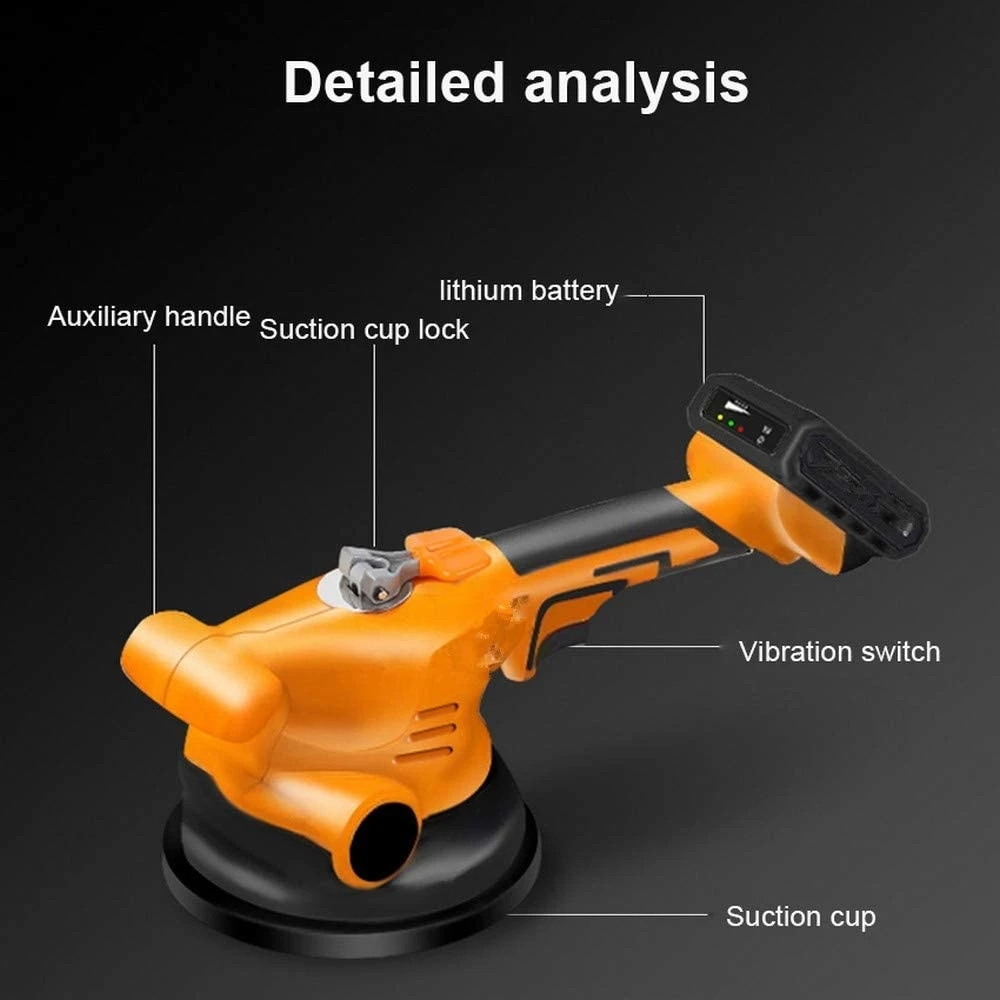 New Tile Vibrator Machine Bricklayer 16.8V Tile Suction Cup 13000mAh Lithium Wireless Tile Floor Laying Vibrator Leveling Tool