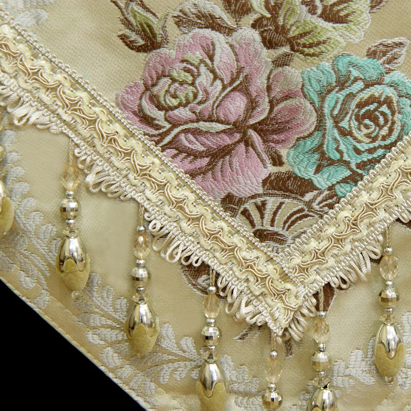 BEI-Classical European Luxury Jacquard Table Runner, Embroidered, Elegant, Modern Home Decoration, Dinner Mats, Tea