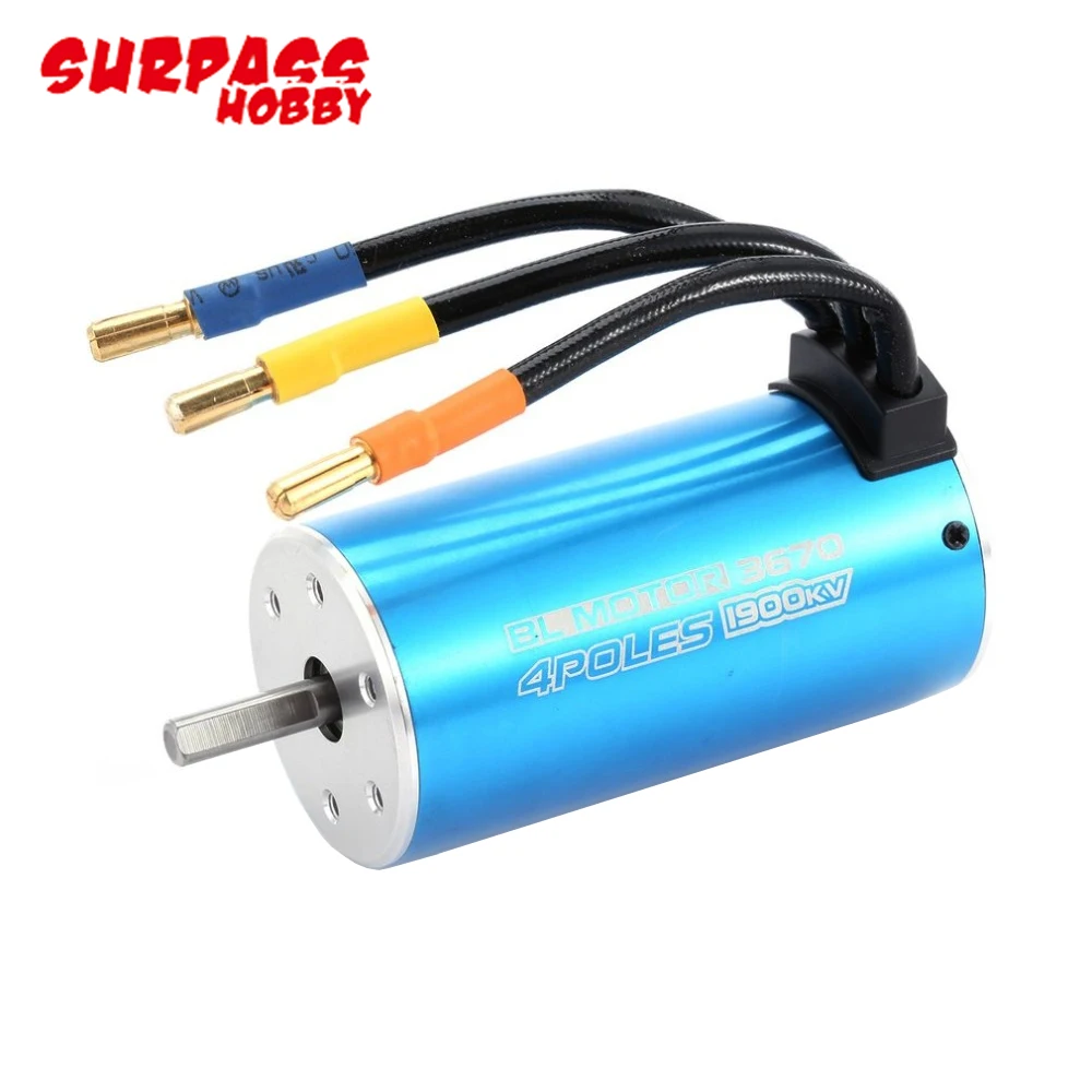 Surpass Hobby 3674 1580KV/1900KV/2250KV 4P Sensorless Brushless Motor 120A 2-4S ESC Program Card For 1:8 RC Car Truck On-road