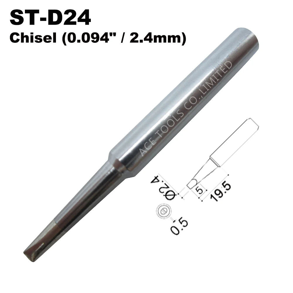 ST-D24 Substituição WELLER estação de Solda Dicas Chave De Fenda 2.4 milímetros Fit SP40L SP40N SPG40 WP25 WP30 WP35 WLC100 Punho de Ferro