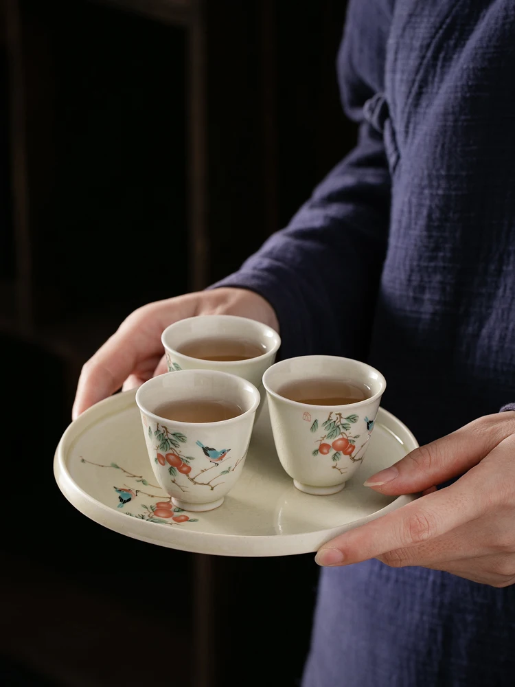 Design floreale tazza da tè bianca Retro piccole tazze Vintage tazze da caffè cerimonia in ceramica creativo Filizanki Do Kawy Set di tazze da tè BK50CB