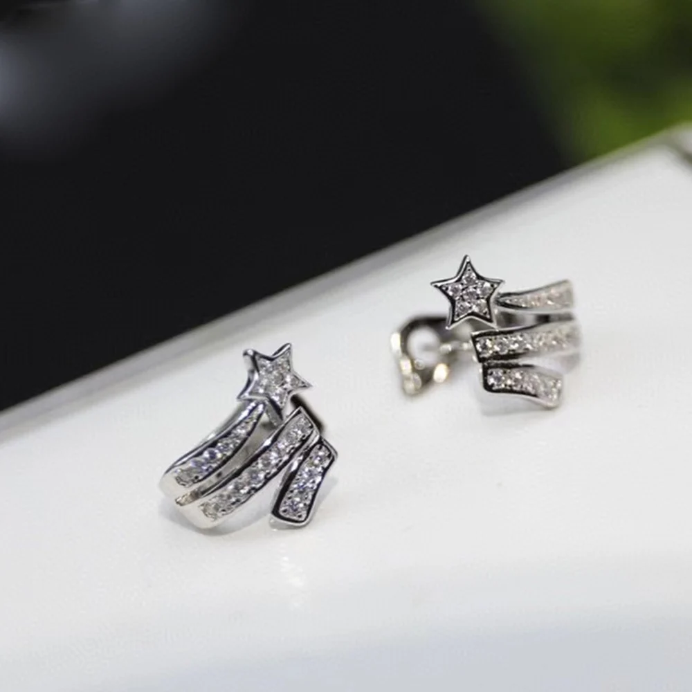 S925 Sterling Silver Meteor Studs splendidi gioielli di marca di lusso AAA zircone tutto Joker moda elegante signora il nuovo 2021 caldo