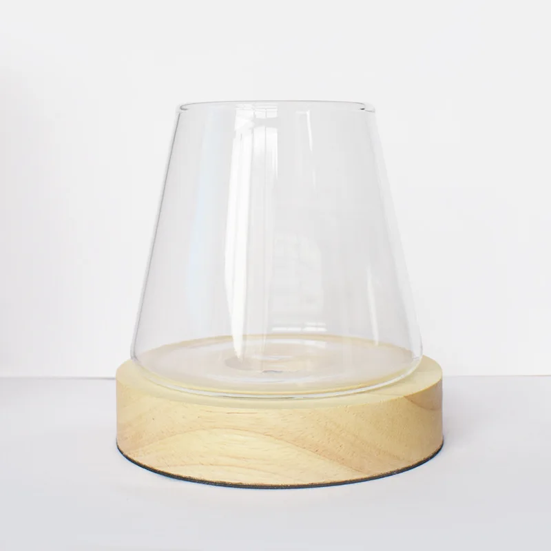 Aromatherapy Candle Cup Creative DIY Crystal Diffuser Transparent Glass Cup 10cm LED Rechargeable Base Home Decoration