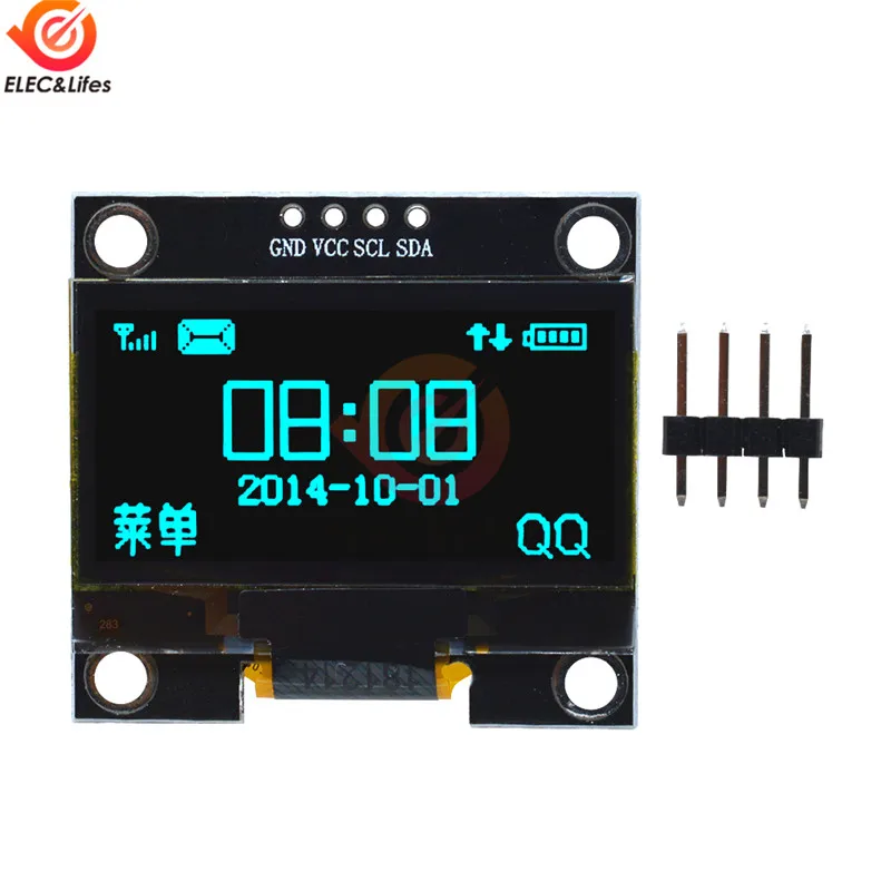 128x64 1.3 "OLED وحدة 4P LCD لوحة الشاشة 1.3'' 4pin OLED وحدة عرض GND VCC SCL SDA لواجهة اردوينو IIC I2C