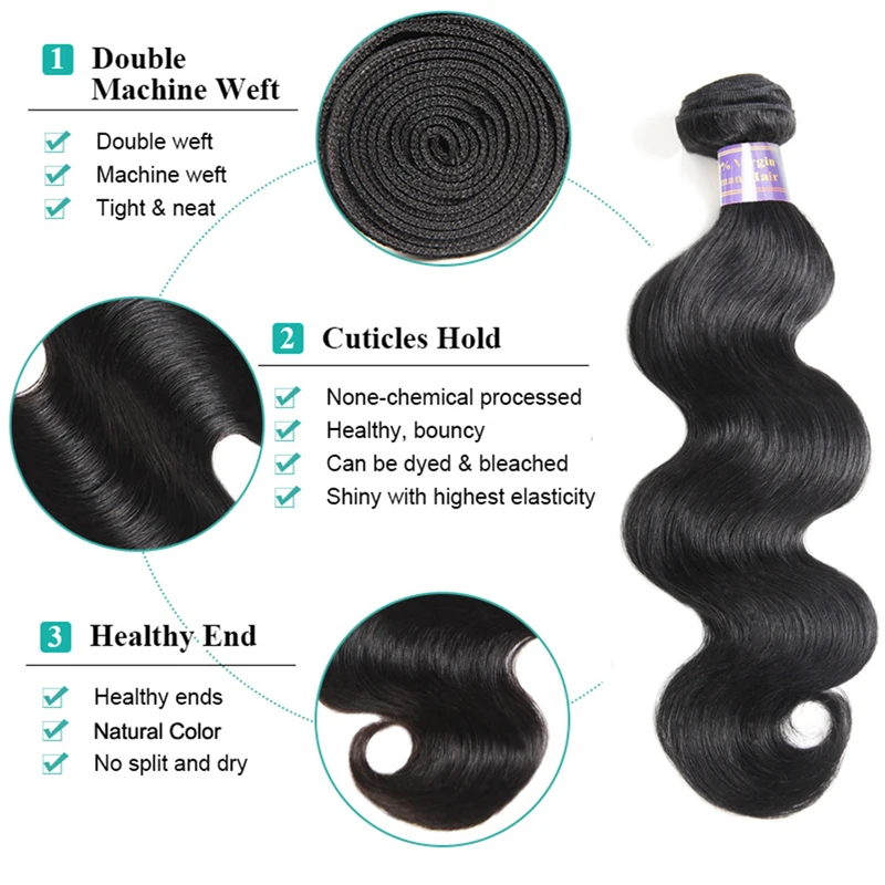 Allove Body Wave Bundles With Closure Brazilian Hair Weave Bundles 4x4 Lace Closure With 3 Bundles Remy Human Hair Extensions