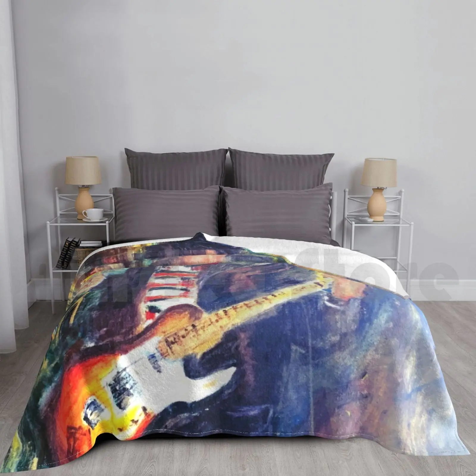 Rock The Casbah Blanket Fashion Custom Guitar N Roll Radiohead Jimmy Page Classic Acrylic Music Telecaster