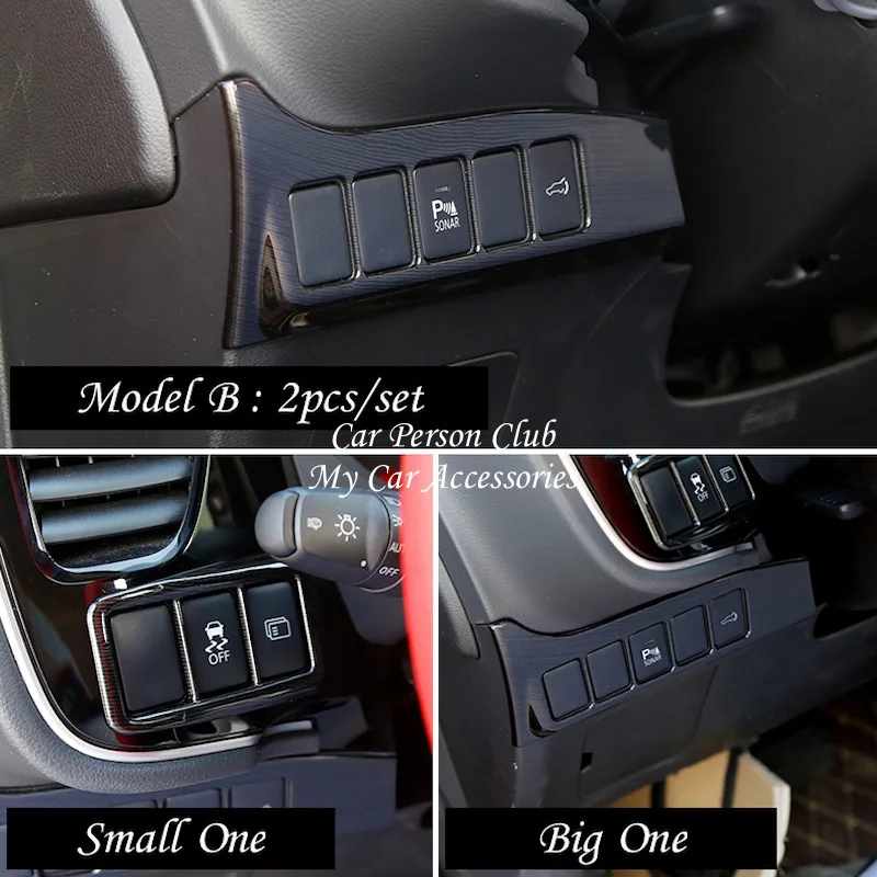 For Mitsubishi Outlander 2013-2021 Left Fog Lamp Switch Control Button Cover Trims ABS Chrome Stickers Car-Styling Accessories