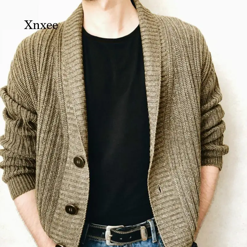 

Autumn and Winter Casual Men's Three-Button Color-Blocking Sweater Jacket Fashion High Street Trend Jacket Men's Jacket