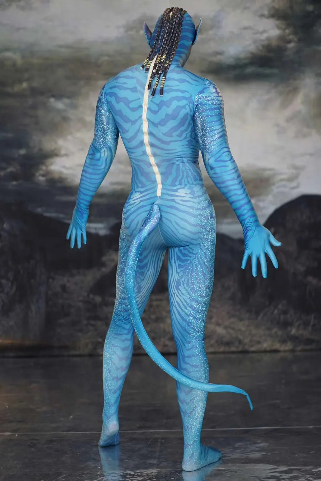 Avatar Cosplay Costumes Stretch Jumpsuit Halloween Party Role Play Sexy Unisex Dance Performance Bodysuit Outfit Stage Women Men