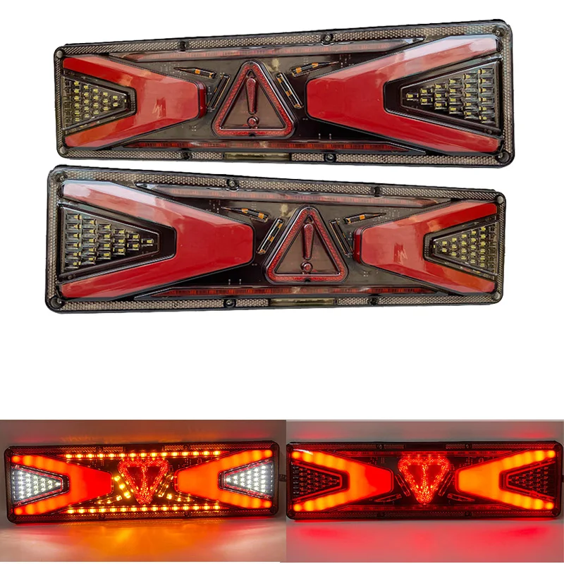 

1pair 12V/24V Dynamic LED Truck TailLight Turn Signal Rear Brake Light Reverse Signal Lamp Tractor Trailer Lorry Bus Campers