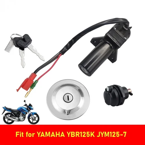 Imagen 2 del producto Llave de interruptor de encendido de motocicleta, tapa del tanque de combustible, bloqueo de asiento para Yamaha Jianshe YBR125, JYM125, YMH125, YS250, XTZ125, interruptores de arranque