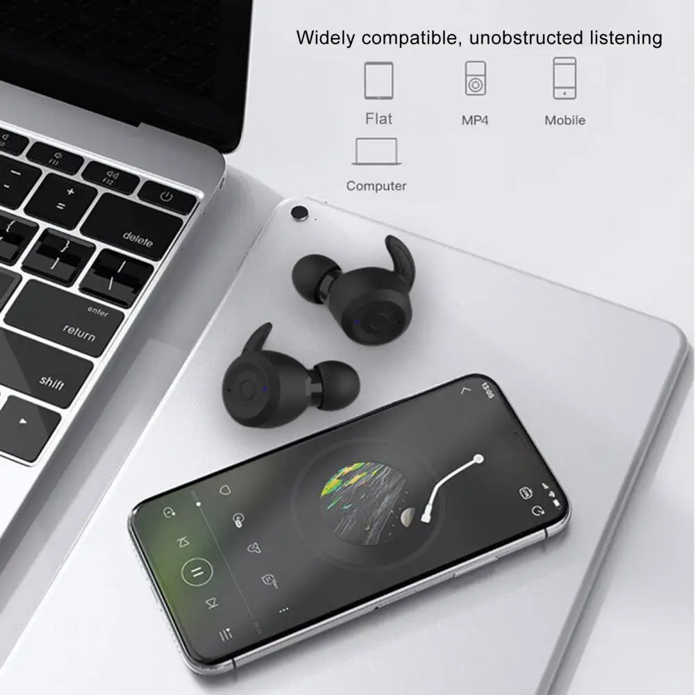 MS-T20 TWS بلوتوث V5.0 الأذن هوك سماعات ثلاثية الأبعاد ستيريو الرياضة اللاسلكية سماعات مع ميكروفون مزدوج اتصال اللمس التحكم سماعات الأذن