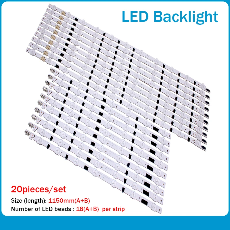 

(New Kit)20 PCS/set LED backlight strip D2GE-550SCB-R3 D2GE-550SCA-R3 for samsung UA55F6400AJ 2013SVS55F R 7 L 11 25312A 25313A