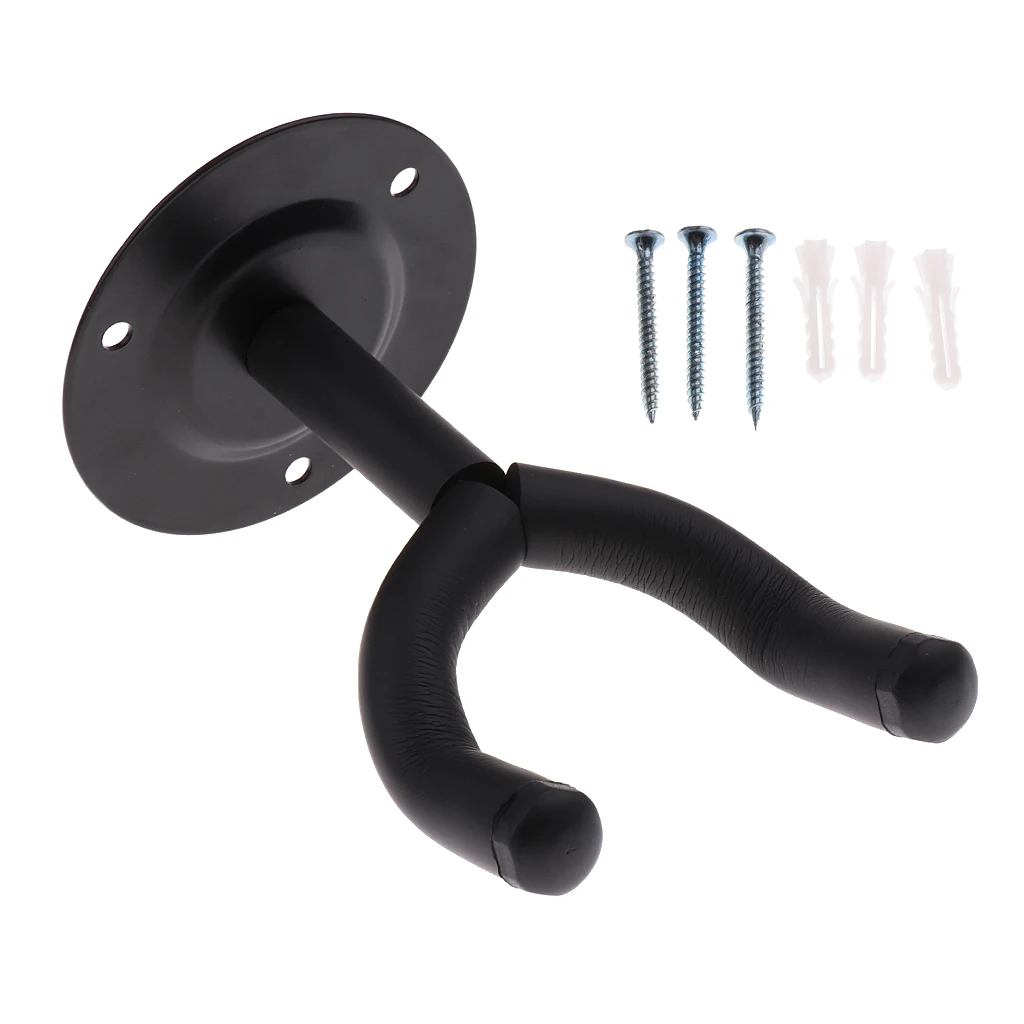 Black Guitar Hanger Hook Holder Wall Mount Stand Rack Bracket For Guitar Bass Ukulele Mandolin