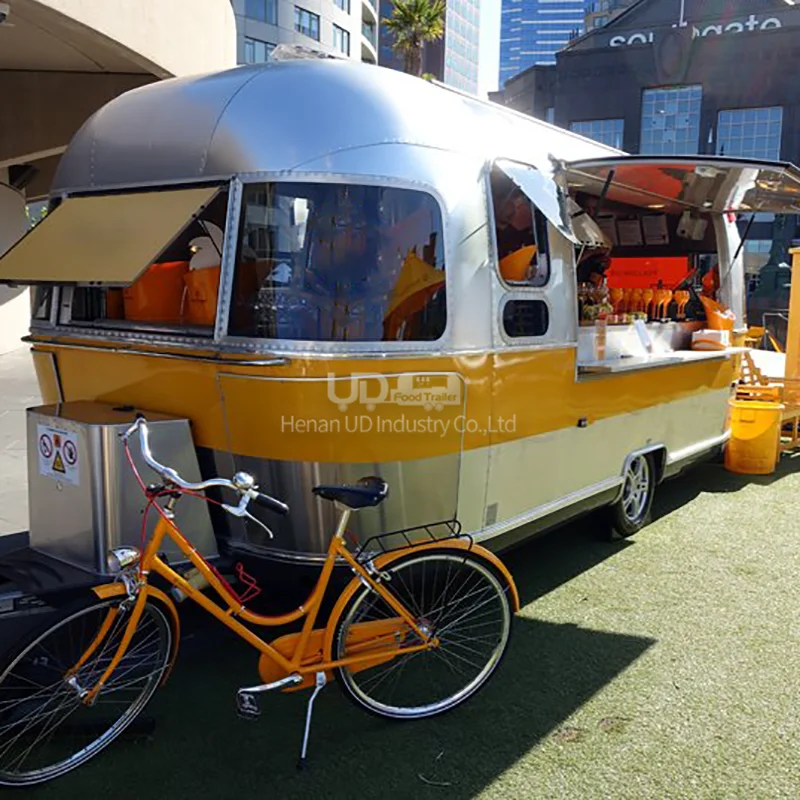 Caminhão de alimentos totalmente equipado cozinha móvel cachorro-quente pizza taco carrinho móvel restaurante cozinha van airstream reboque de alimentos