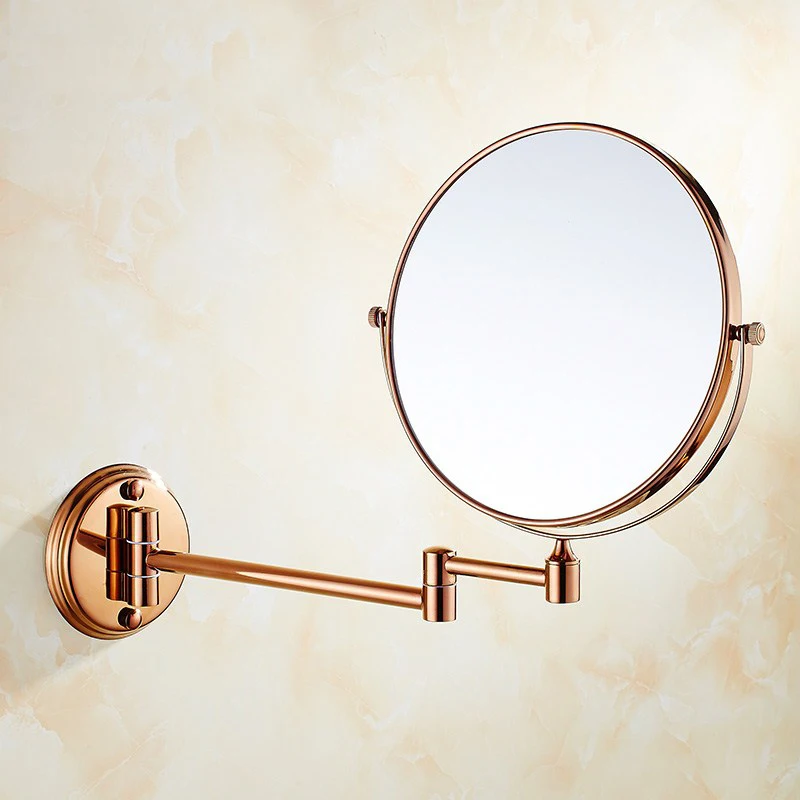 Luxury Rose Gold Extendable 8 inch 3X Magnifying Bathroom Mirror 360 Degree Double Sided Wall Mounted Makeup Mirror