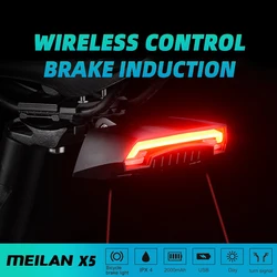 Meilan X5 Wireless bike Brake light version Flash Safety Rear Turn Bicycle Wireless Remote Control turning laser light