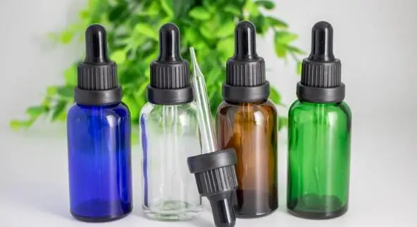 30ml Amber Clear Blue Green Color Glass Dropper Bottles Empty 30ml Bottle With Plastic Head Cap 1OZ Eye Drop Aromatherapy Packin