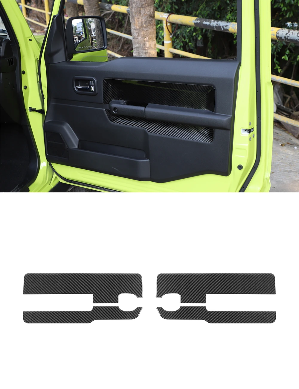 Jimny Carbon fiber Car Door Plate Trim Covers for Suzuki Jimny 2019-2020