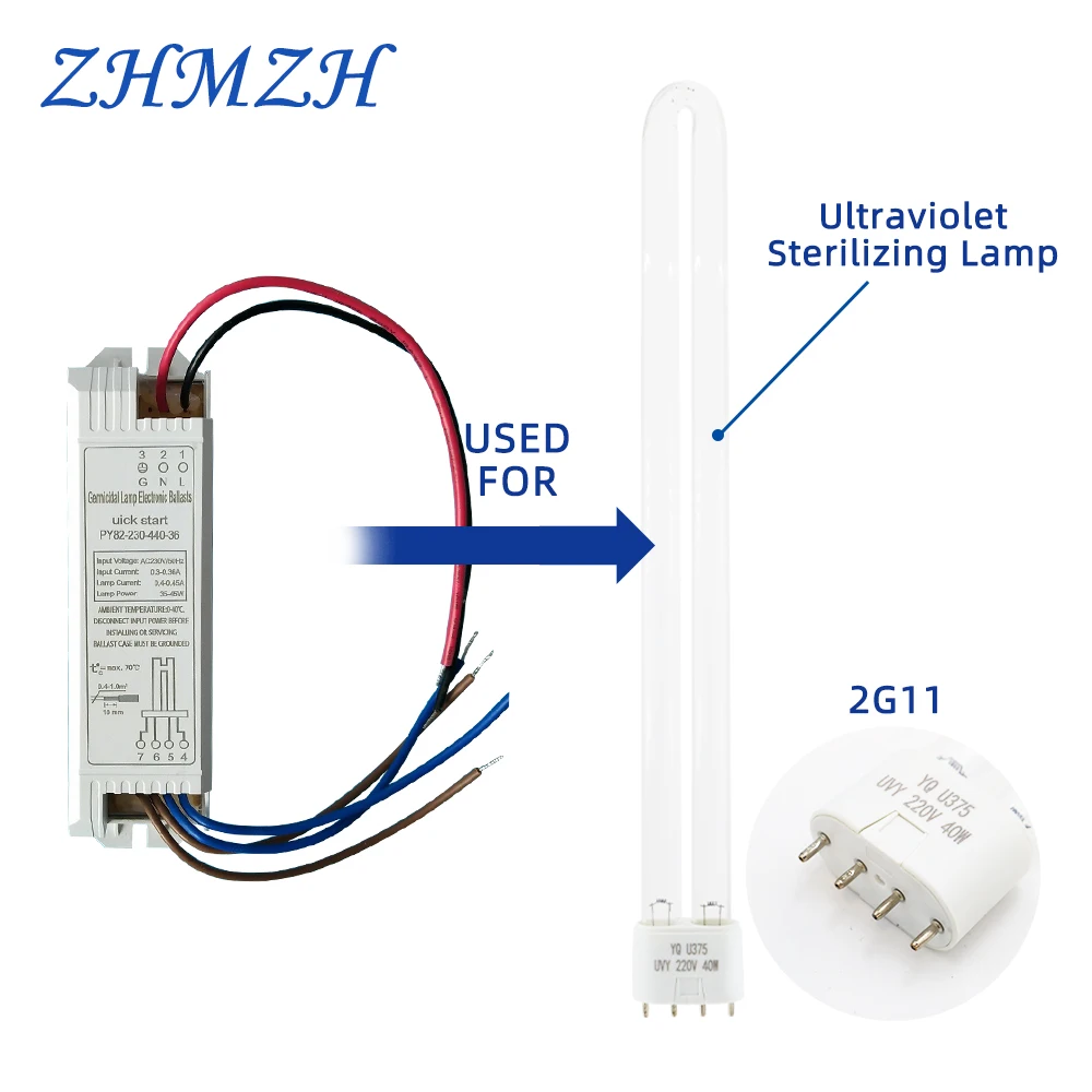 ZHMZH alimentatori elettronici universali per tubo lampada UV 4-18W 24W 36W 55W lampada germicida ultravioletta luci di sterilizzazione UVC AC220V