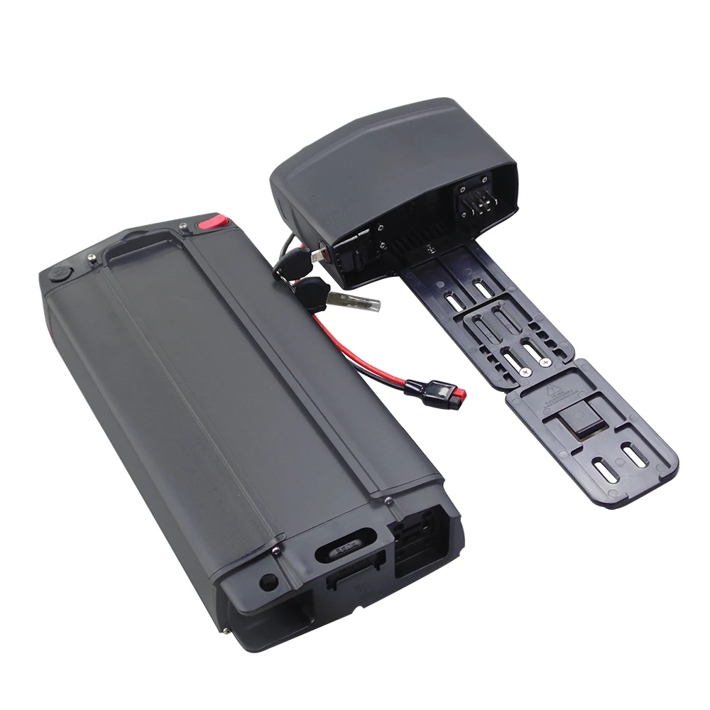 Rear Rack Battery Pack 350W 500W 48V 10Ah Rack Carrier Batteries with 54.6v 2A Charger