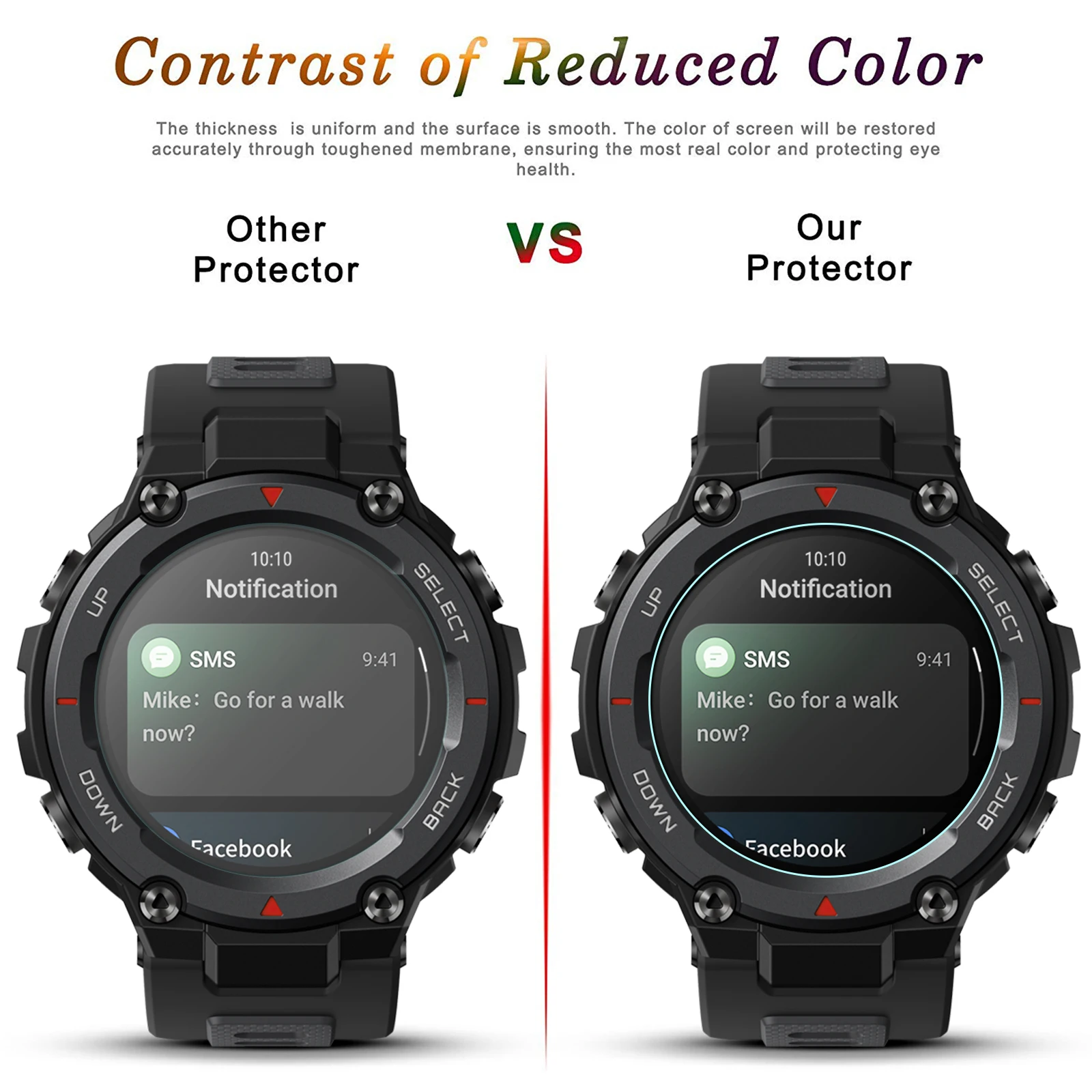 3 Gói Cho Amazfit T-Rex Pro Kính Cường Lực 9H Màng Bảo Vệ Chống Xước Chống-Rơi Vỡ