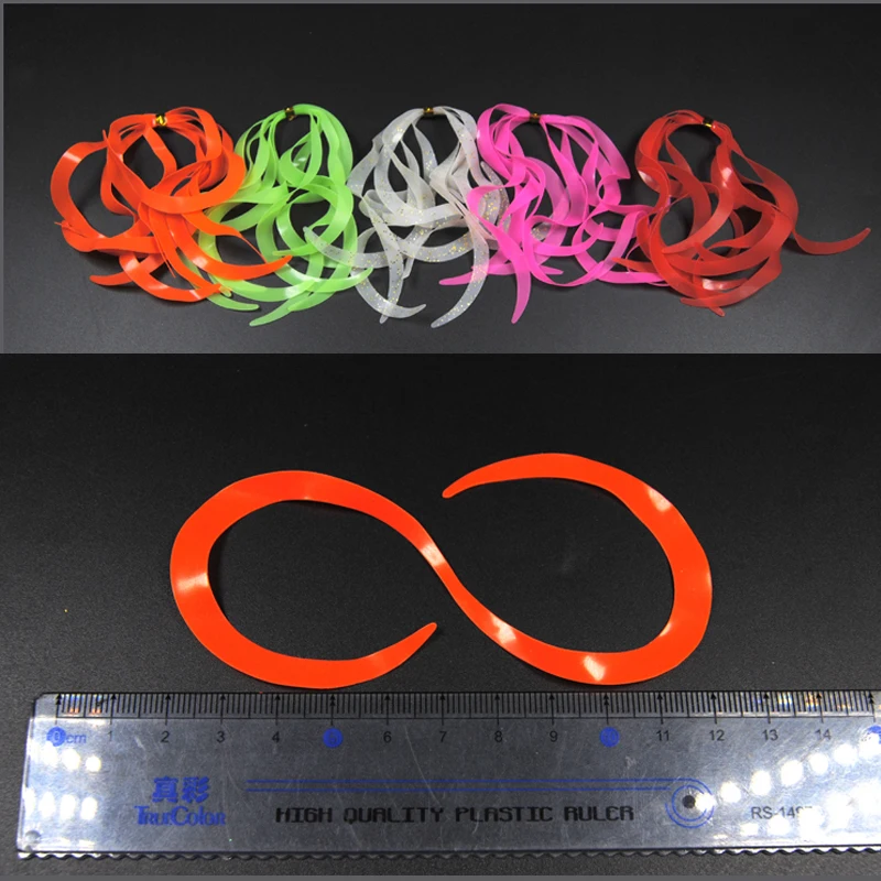 30pcs Multiple Color Luminous silicone lure skirt trailers integrated Spinnerbait Buzzbait Rubber Jig Lures Material