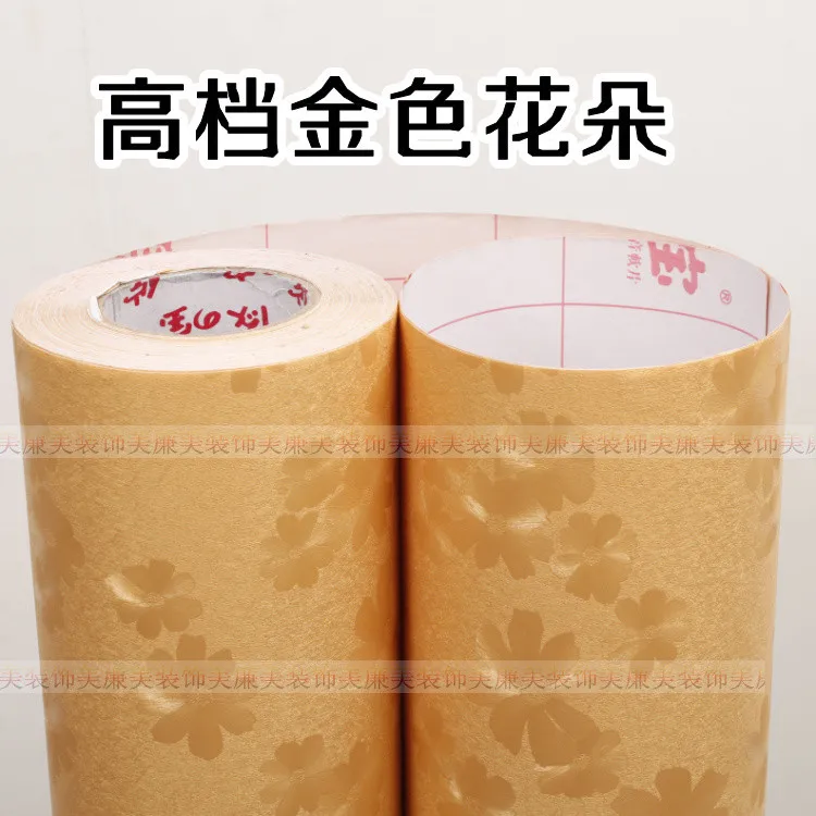 Furniture wallpaper thickening  quality fashion flower gold flower paper back vinyl living room bedding room household wallpaper