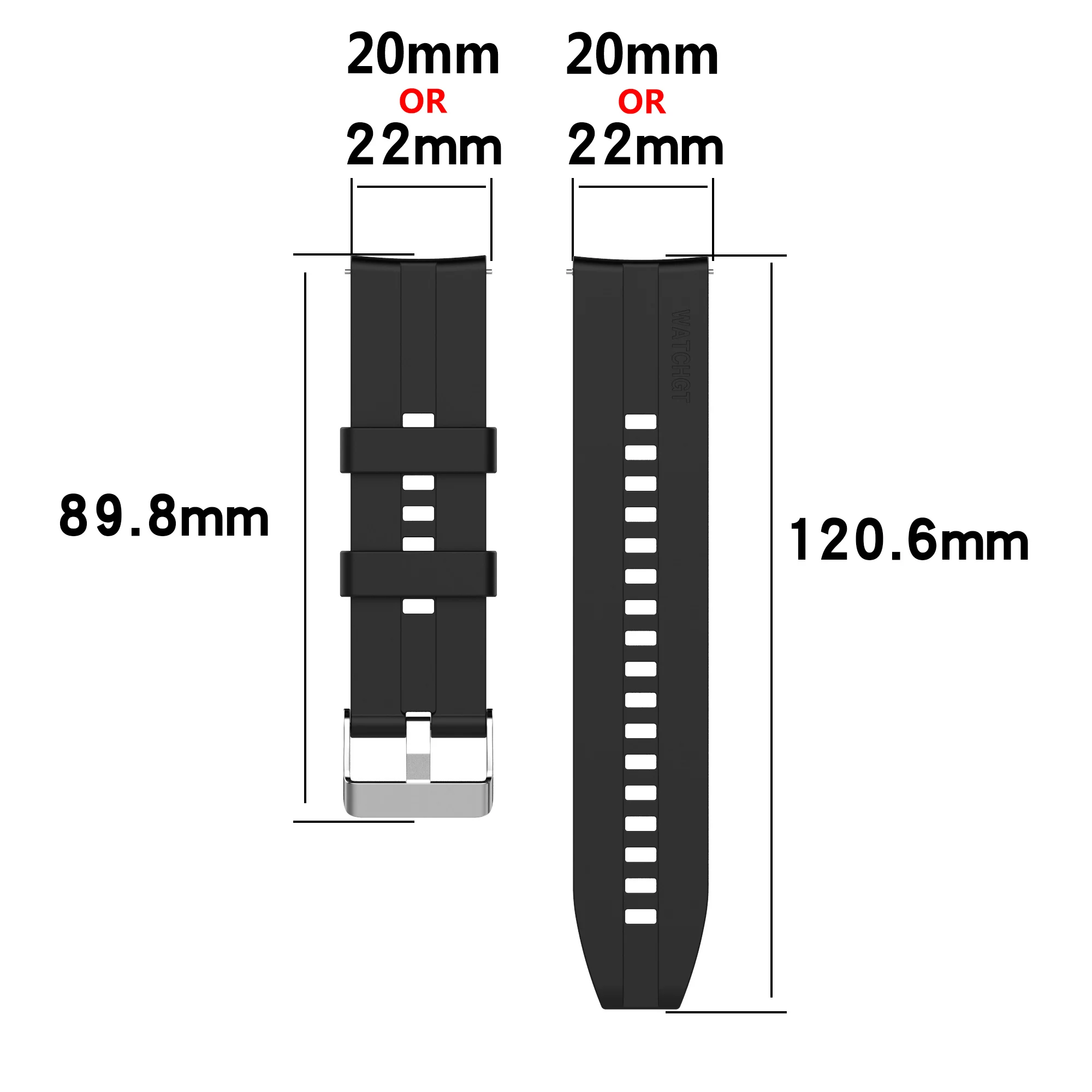 New 20mm 22mm Silicone Band for Samsung Huawei Watch Quick Release Durable Watchband Bracelet Strap for Huami Amazfit bip