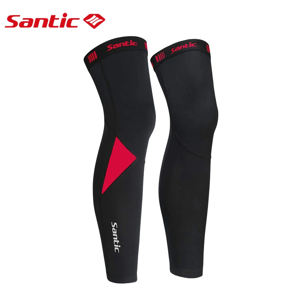 Santic Cycling Leg Warmers Thermal Fleece Windproof Soft Shell Knee Sleeve Breathable Mountain Road MTB Bike Protect Covers