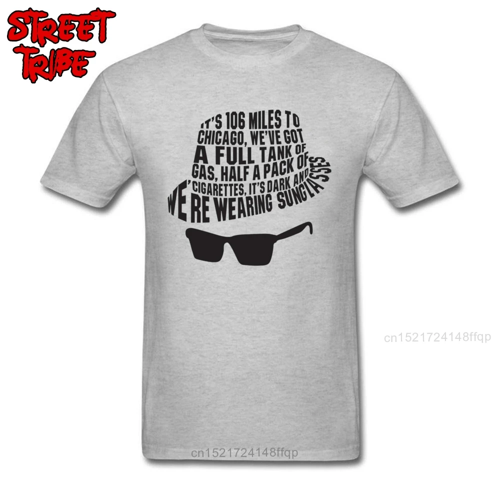 Blues Brothers T-shirt Men Letter T Shirt New Fashion Male Clothes Grey Tshirt Cotton Fabric Tops Tees Street Style Camisa