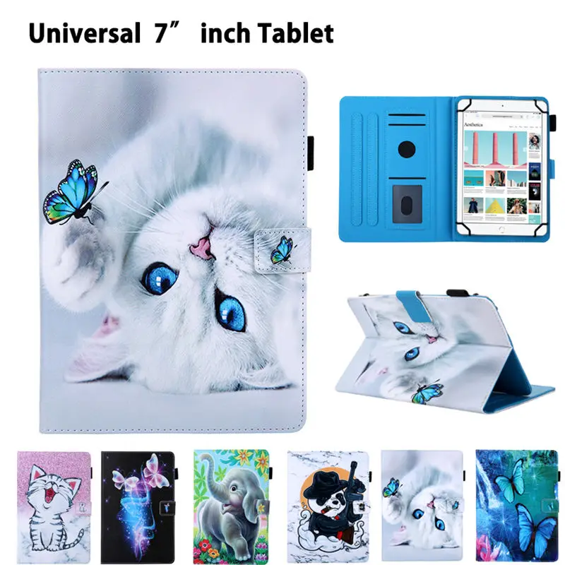 tablet case 7 inch universal For Huawei MediaPad T3 7.0 Cover For Samsung Tab A T280 Tablet Funda Cute Cat Print Stand Shell