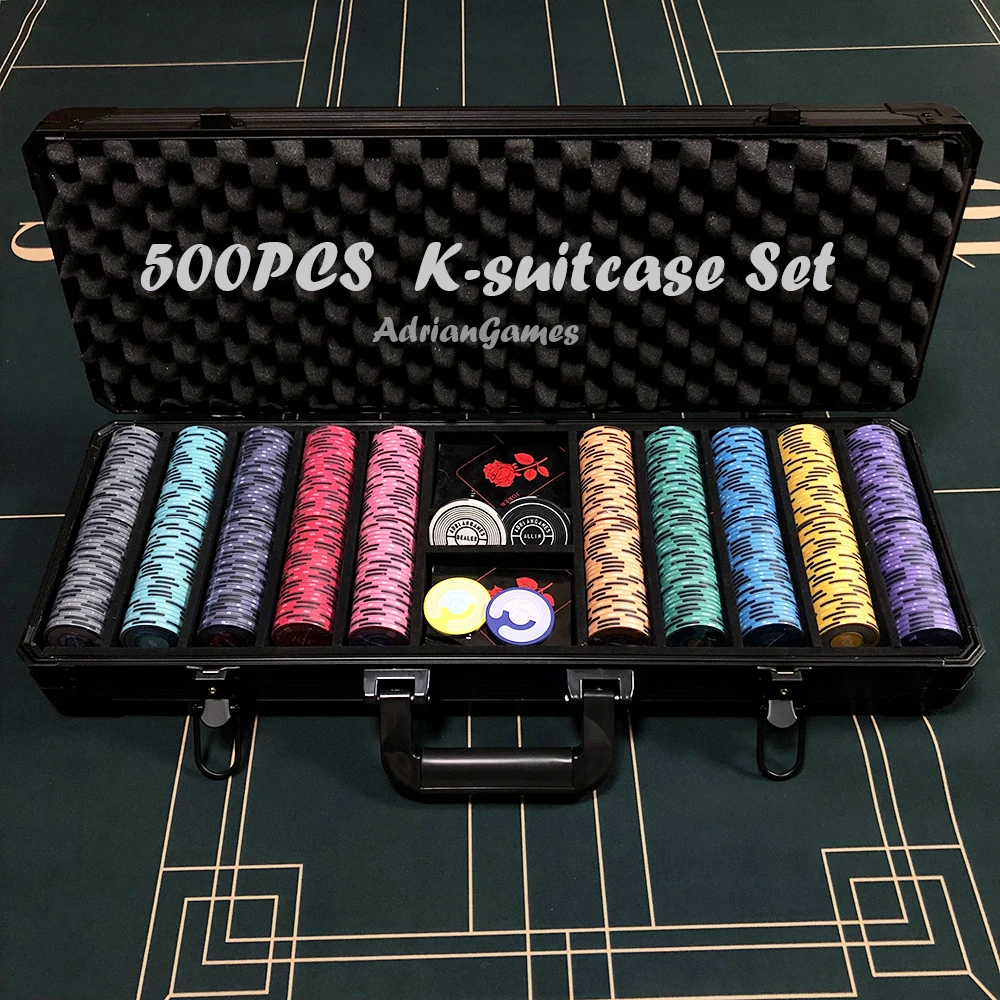 200/300/500PCS 39mm Ceramic Poker Chips Set