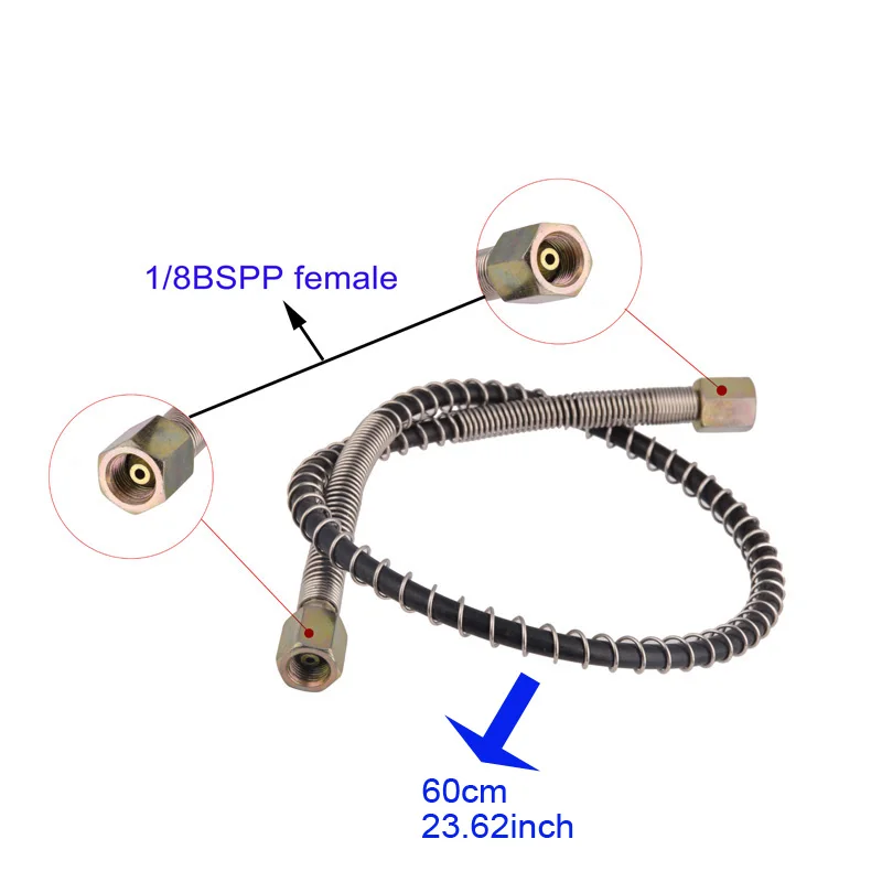 PCP Paingball Diving High Pressure Hose   1/8BSPP Female  Connection 60cm Long