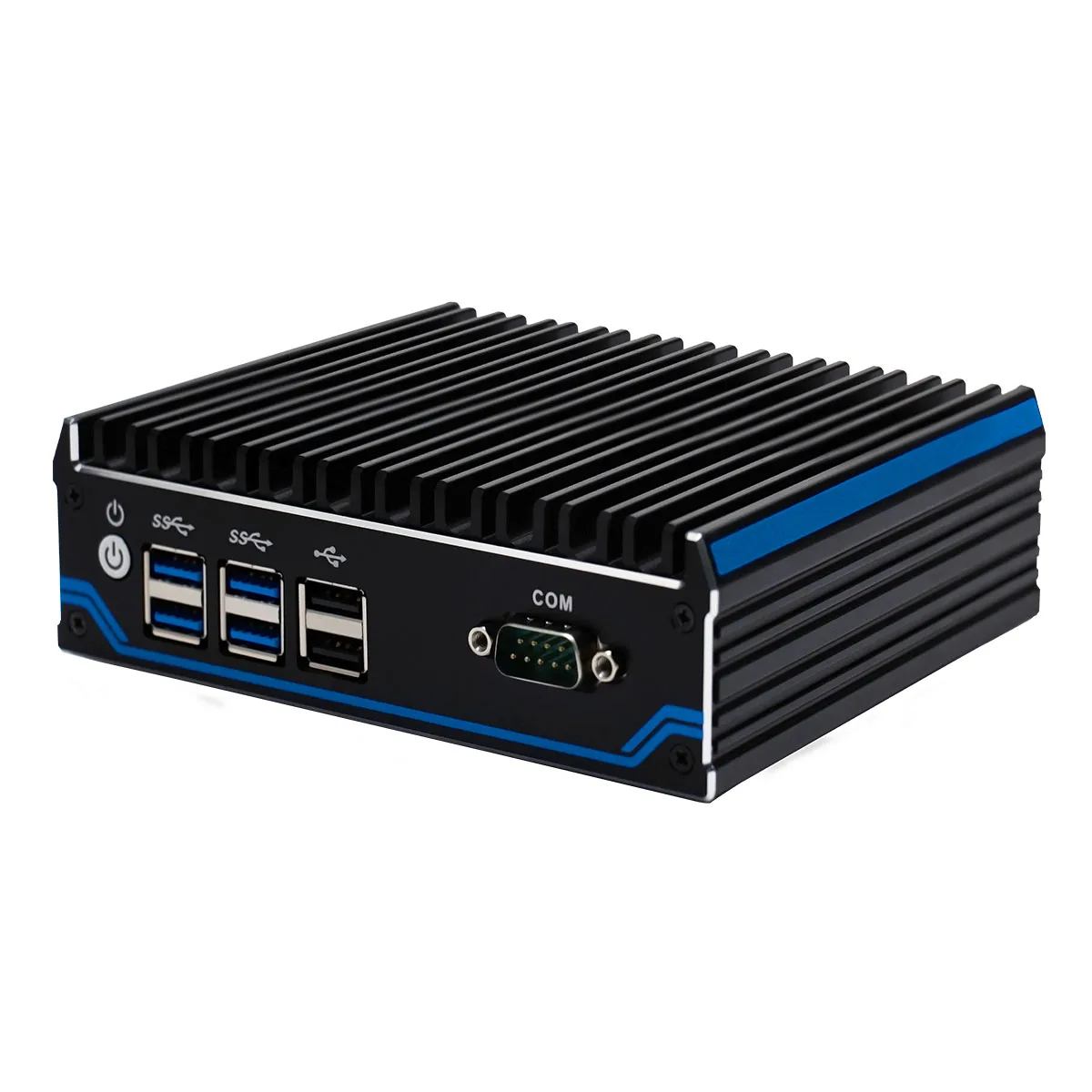 Partaker Fanless Mini PC Small Desktop Computer NUC Intel Celeron J4125 Quad Core 1xHD-MI 2xDP 2xLan 6xUSB 1xCOM Windows 10 Pro