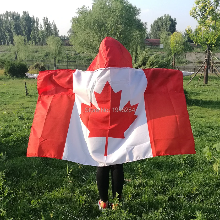 Canada Flag Cape Body Flag Banner 3x5ft Polyester World Country Sports Fans Flag Cape