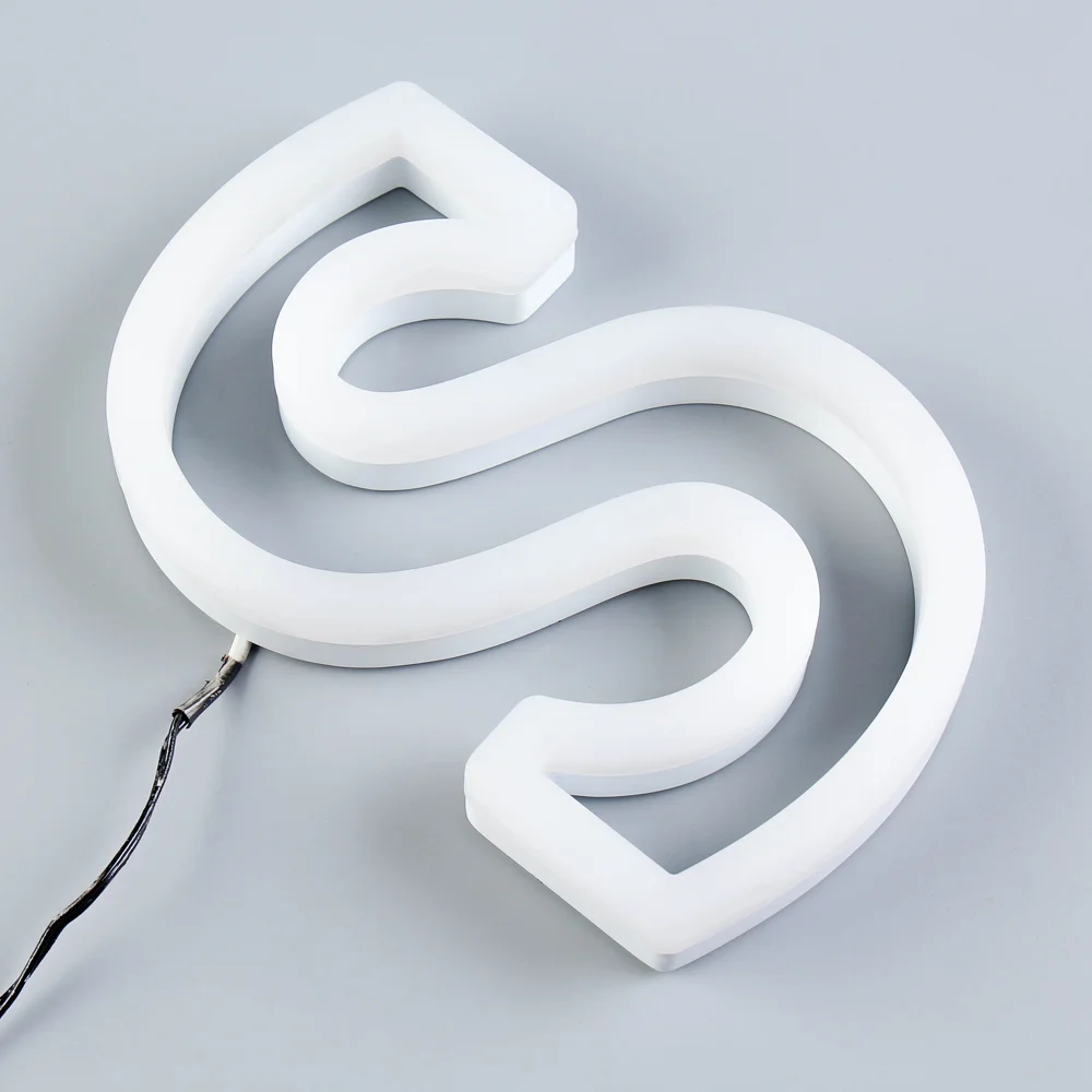 Luz acima letras de sinal de artesanato led sinais de néon logotipo ao ar livre luminoso 3d carta publicidade signage