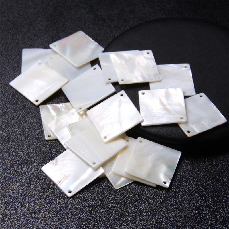 White Shell Connectors Natural Mother of Pearl Round Shell Beads Connector Flat Loose Bead for Jewelry Making Accessories DIY