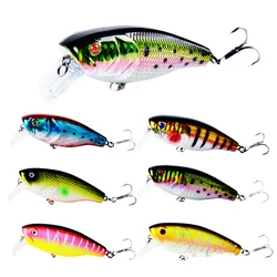 POETRYYI 8cm 14g Rattling Crankbait Fishing Lures Wobblers For Pike Fishing Tackle Lure Minnow Hard Bait Artificial Black Minnow