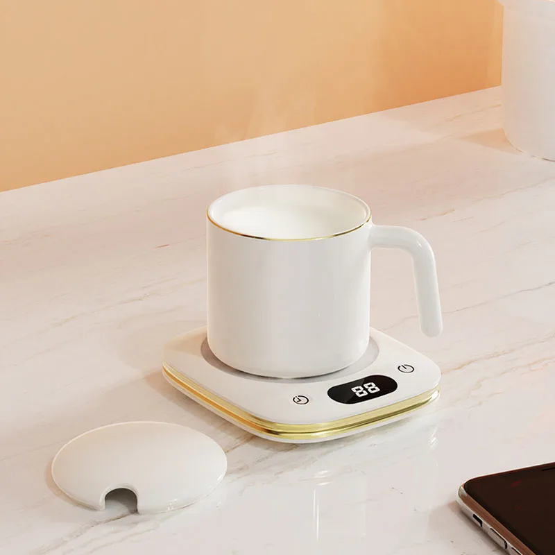 Ceramics Coffee Mug 110-240V Cup Warmer Electric Smart Coaster with 3 Temperatures Settings Timing Function Glass Teapot Heater