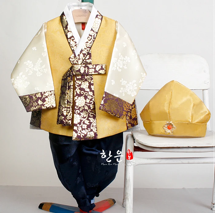 High End Children's New Hanbok Korean Imported Fabric Boy's Birthday Asian Dress Comfortable Fabric High Quality Novelty Style