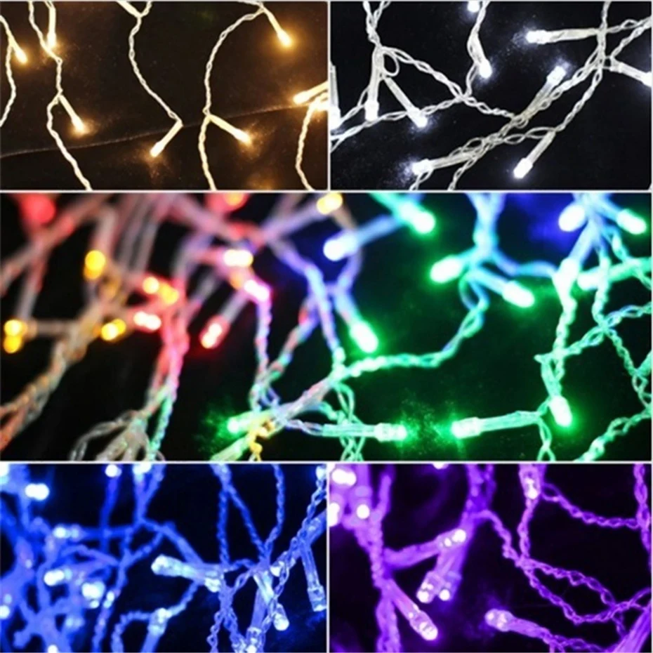 Garland Curtain Icicle String Lights 10-32 Meters Christmas Festoon With 0.3 Meter Parallel Droops For Home New Year 2022 Decor