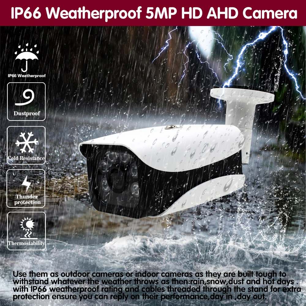 H.265 Super HD 5 Мп аналоговая AHD камера наружная Водонепроницаемая камера видеонаблюдения BNC с распознаванием лица CCTV система видеонаблюдения