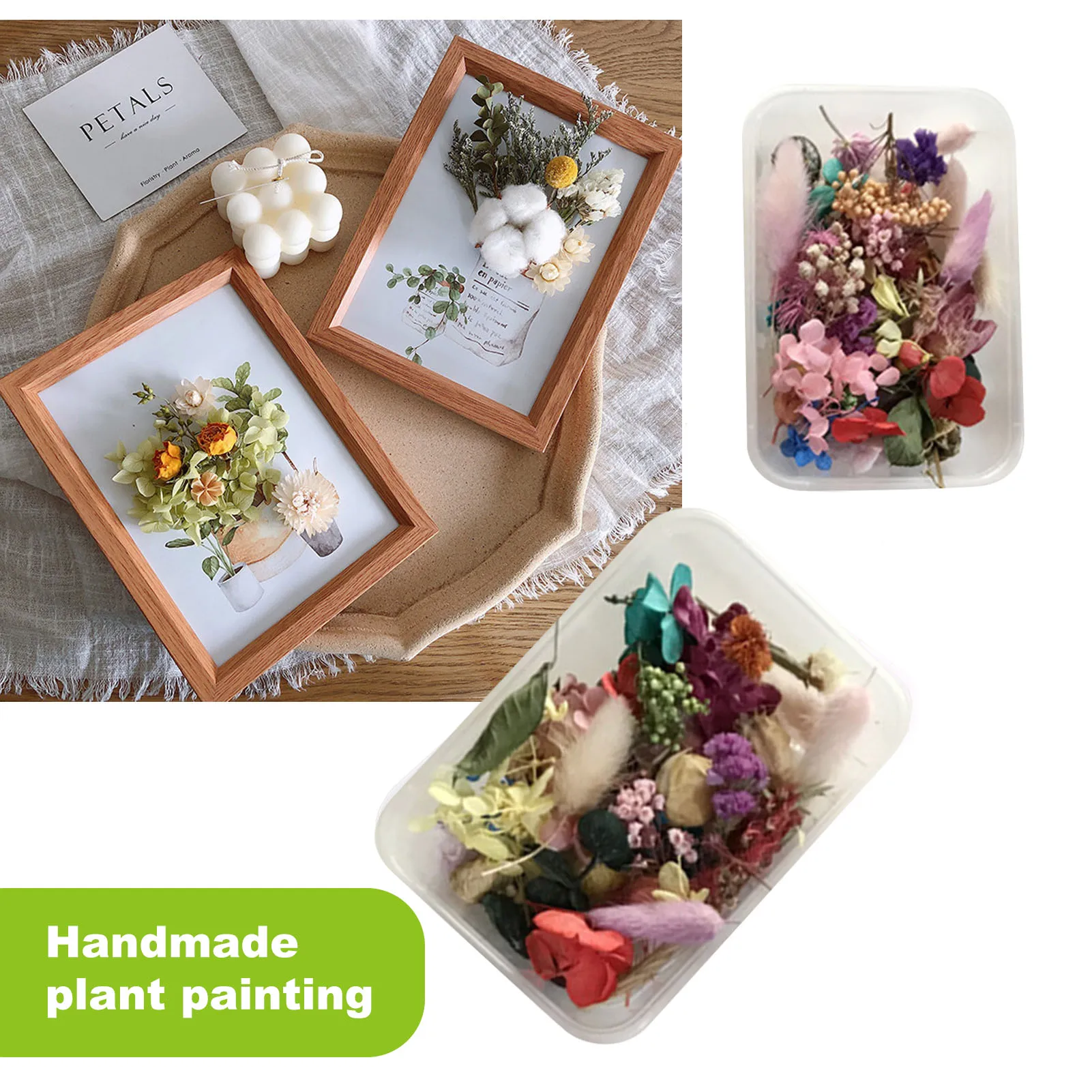 Natural Dried Flower Kit Pressed Artwork Handcrafts Leaves Herb DIY Dry Plants Scented Candle Making Craft For Home Decor