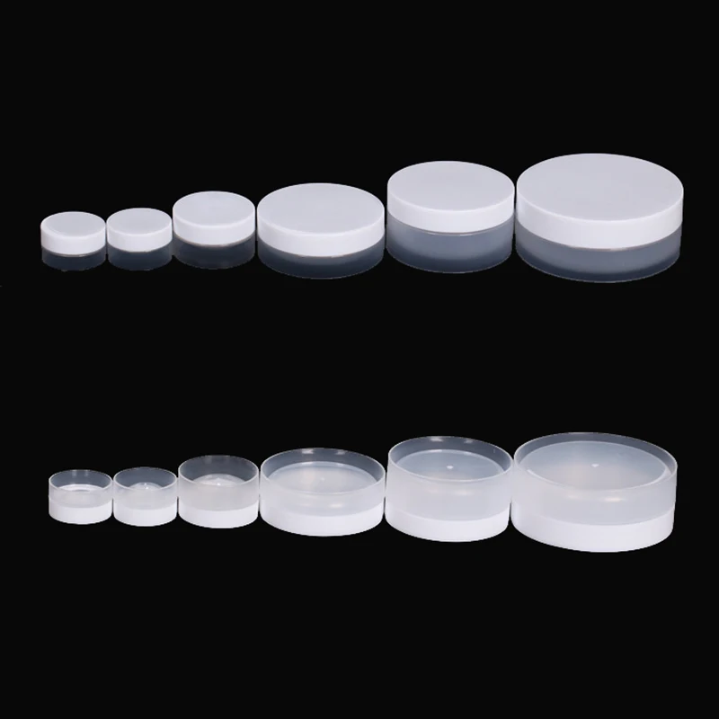 12pcs Plastic Jar Empty Cosmetic Containers Clear Pots with Lids White Cap Cream Box Container Tin Frosty 3g 5g 10g 30g 50g 100g